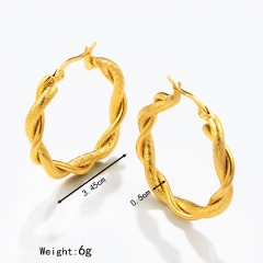 stainless steel hypoallergenic chunky hoop earrings for women  ES-2982G
