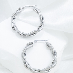 stainless steel hypoallergenic chunky hoop earrings for women  ES-2982S