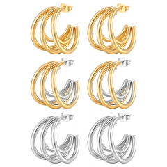 stainless steel hypoallergenic chunky hoop earrings for women  ES-2983