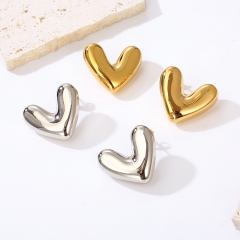 stainless steel gold plated women luxury statement earrings   ES-2938