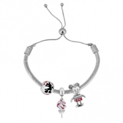 Stainless Steel Adjustable Snake Chain Bracelet with charms  CL3230