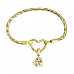Stainless Steel Heart Charms Bracelet Women Luxury PDM158