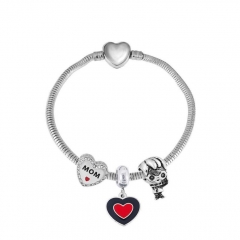 Stainless Steel Heart gold plated charms bracelet for women XK3464