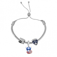 Stainless Steel Adjustable Snake Chain Bracelet with charms  CL3222