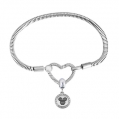 Stainless Steel Heart Charms Bracelet Women Luxury PDM119