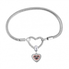 Stainless Steel Heart Charms Bracelet Women Luxury PDM099