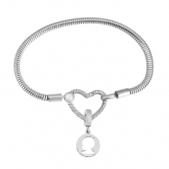 Stainless Steel Heart Charms Bracelet Women Luxury PDM015