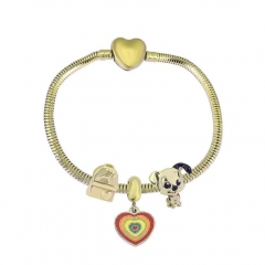 Stainless Steel Heart Women charms Bracelet  XK3590