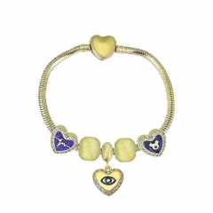 Stainless Steel Heart Snake Chain charms Bracelet  XK5164