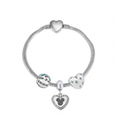 Stainless Steel Heart Bracelet Charms Wholesale  XK3378