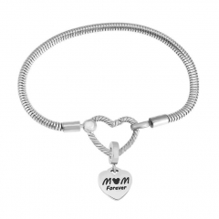 Stainless Steel Heart Charms Bracelet Women Luxury PDM025