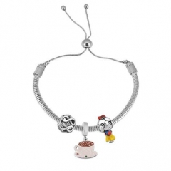 Stainless Steel Adjustable Snake Chain Bracelet with charms  CL3223