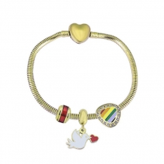 Stainless Steel Heart Women charms Bracelet  XK3577
