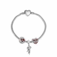 Stainless Steel Heart Women charms Bracelet  XK3659