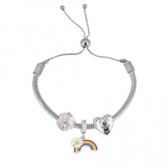 Stainless Steel Adjustable Snake Chain Bracelet with charms  CL3216