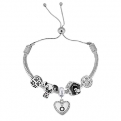 Stainless Steel Adjustable Snake Chain Bracelet with charms  CL5023