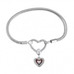 Stainless Steel Heart Charms Bracelet Women Luxury PDM108