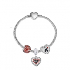 Stainless Steel Heart Bracelet Charms Wholesale  XK3390