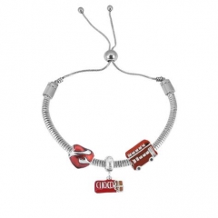 Stainless Steel Adjustable Snake Chain Bracelet with charms  CL3235
