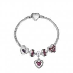 Stainless Steel Heart Women charms Bracelet  XK5015