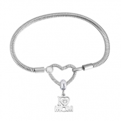 Stainless Steel Heart Charms Bracelet Women Luxury PDM038