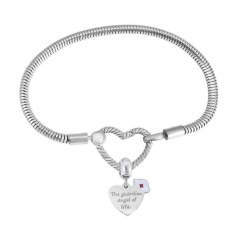 Stainless Steel Heart Charms Bracelet Women Luxury PDM048