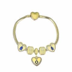 Stainless Steel Heart Snake Chain charms Bracelet  XK5156