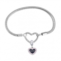 Stainless Steel Heart Charms Bracelet Women Luxury PDM068