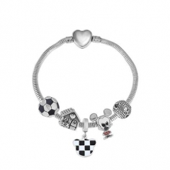 Stainless Steel Heart Snake Chain charms Bracelet  XK5399