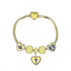 Stainless Steel Heart Snake Chain charms Bracelet  XK5160