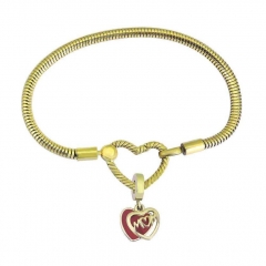Stainless Steel Heart Charms Bracelet Women Luxury PDM161