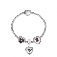 Stainless Steel Heart Bracelet Charms Wholesale  XK3354