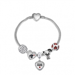 Stainless Steel Heart Women charms Bracelet  XK5007