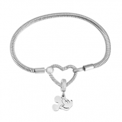 Stainless Steel Heart Charms Bracelet Women Luxury PDM021