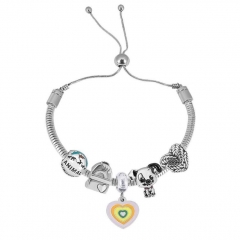 Stainless Steel Adjustable Snake Chain Bracelet with charms  CL5103