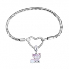 Stainless Steel Heart Charms Bracelet Women Luxury PDM070