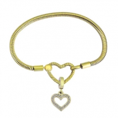 Stainless Steel Heart Charms Bracelet Women Luxury PDM157
