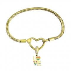 Stainless Steel Heart Charms Bracelet Women Luxury PDM143