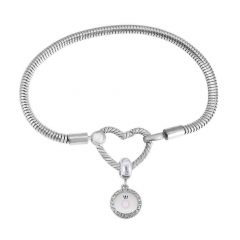 Stainless Steel Heart Charms Bracelet Women Luxury PDM117