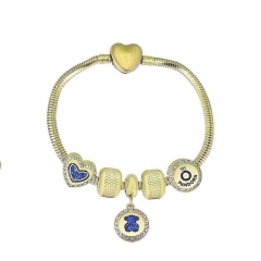 Stainless Steel Heart Snake Chain charms Bracelet  XK5195