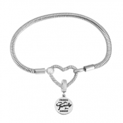 Stainless Steel Heart Charms Bracelet Women Luxury PDM024