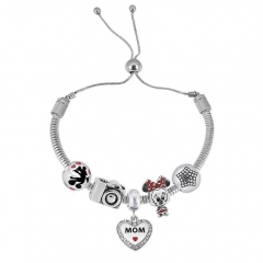 Stainless Steel Adjustable Snake Chain Bracelet with charms  CL5028