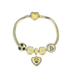 Stainless Steel Heart Snake Chain charms Bracelet  XK5172