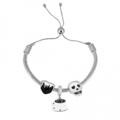 Stainless Steel Adjustable Snake Chain Bracelet with charms  CL3224