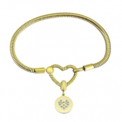 Stainless Steel Heart Charms Bracelet Women Luxury PDM153