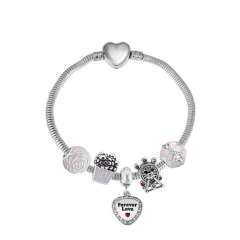 Stainless Steel Heart Women charms Bracelet  XK5001