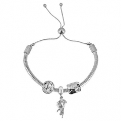 Stainless Steel Adjustable Snake Chain Bracelet with charms  CL3232