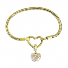 Stainless Steel Heart Charms Bracelet Women Luxury PDM160