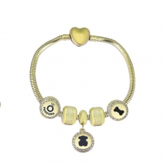 Stainless Steel Heart Snake Chain charms Bracelet  XK5197