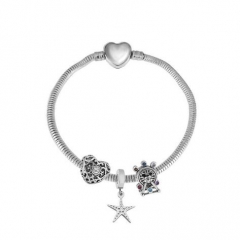 Stainless Steel Heart Women charms Bracelet  XK3638